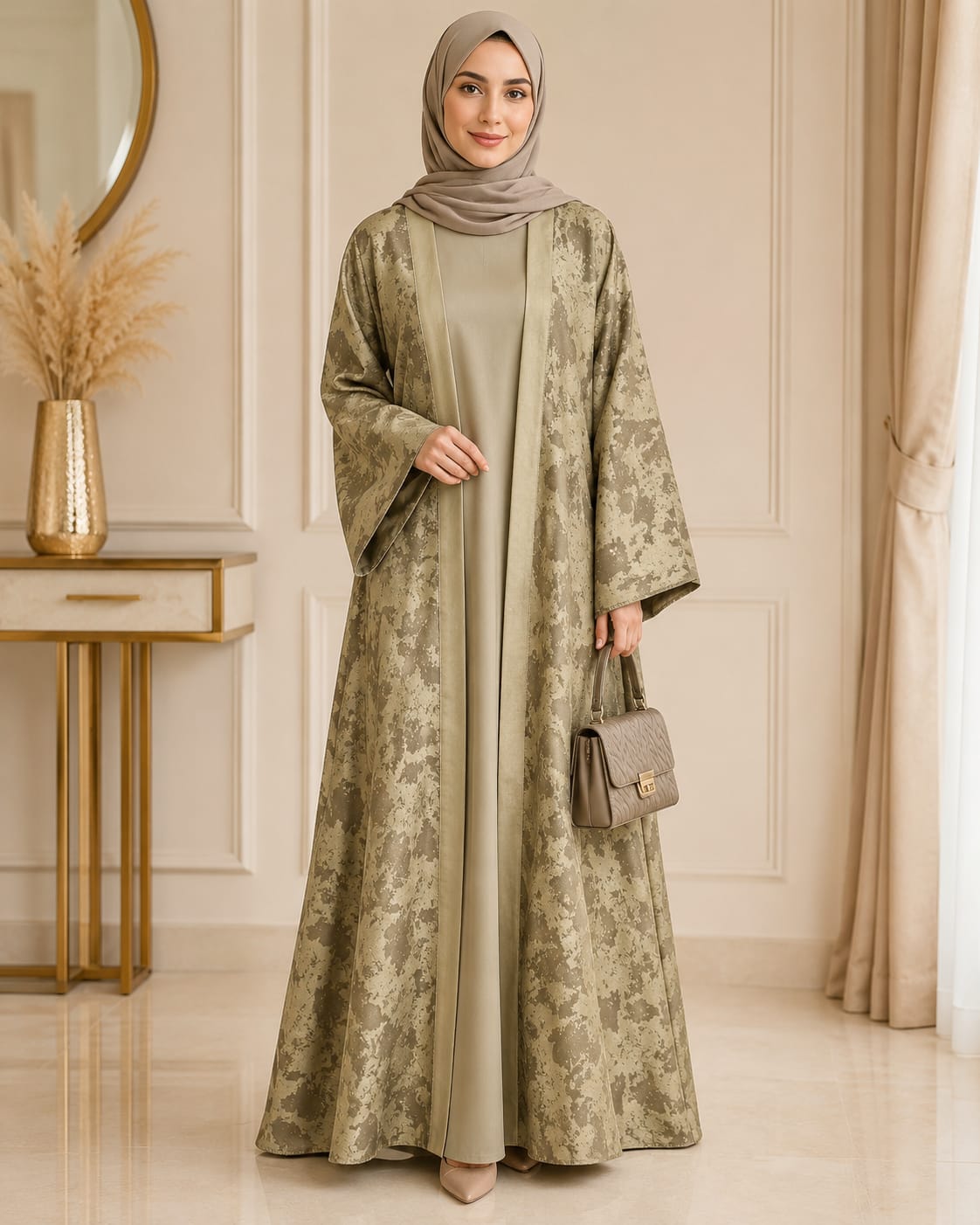 Print Abaya Double